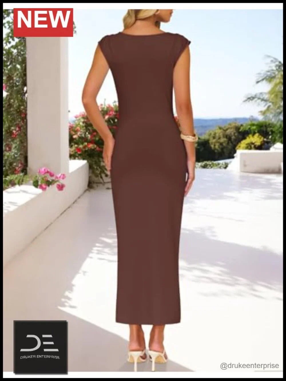Cap Sleeve Mock Neck Bodycon Midi Dress for Wedding Guest Cocktail Party
